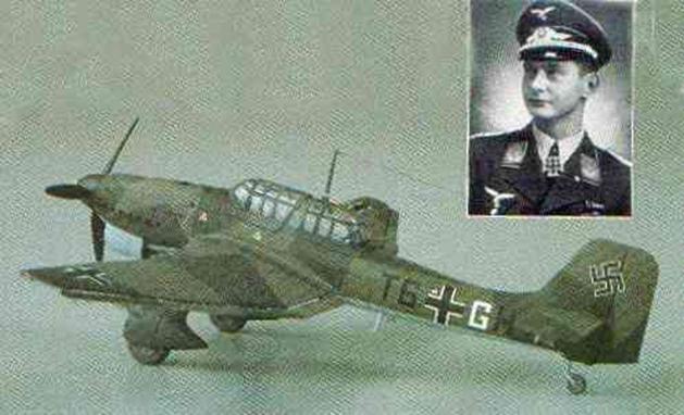 Lo Stuka di Franz Neubert (pilota) e di Franz Klinger (mitragliere